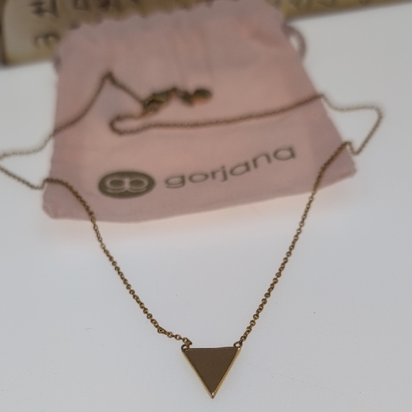 Gorjana Gold Plated Triangle Pendant Necklace - Picture 1 of 6